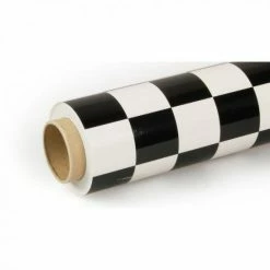 10Mtr Oracover Fun-3 Large Cheq.White/Black